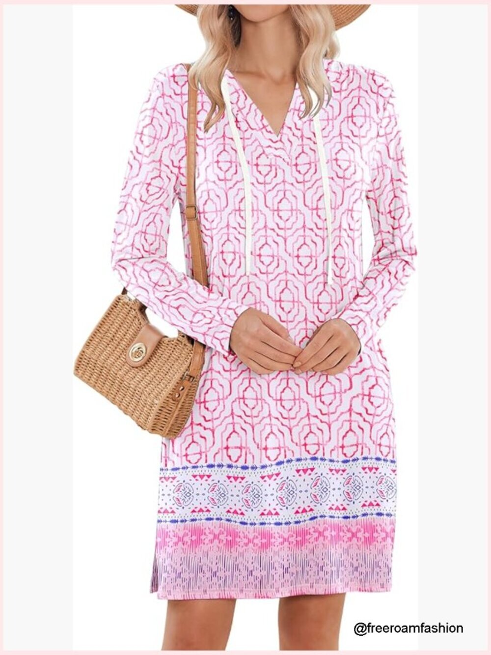 Women's UPF 50+ Long Sleeve Sun Protection Cover-Up Dress with Hood